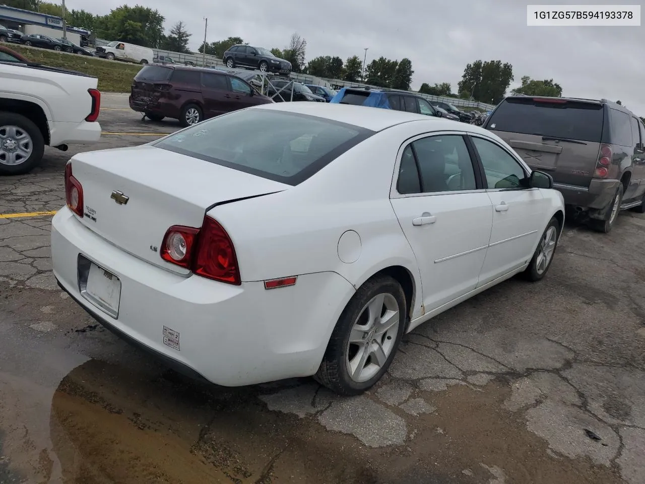 2009 Chevrolet Malibu Ls VIN: 1G1ZG57B594193378 Lot: 72992024