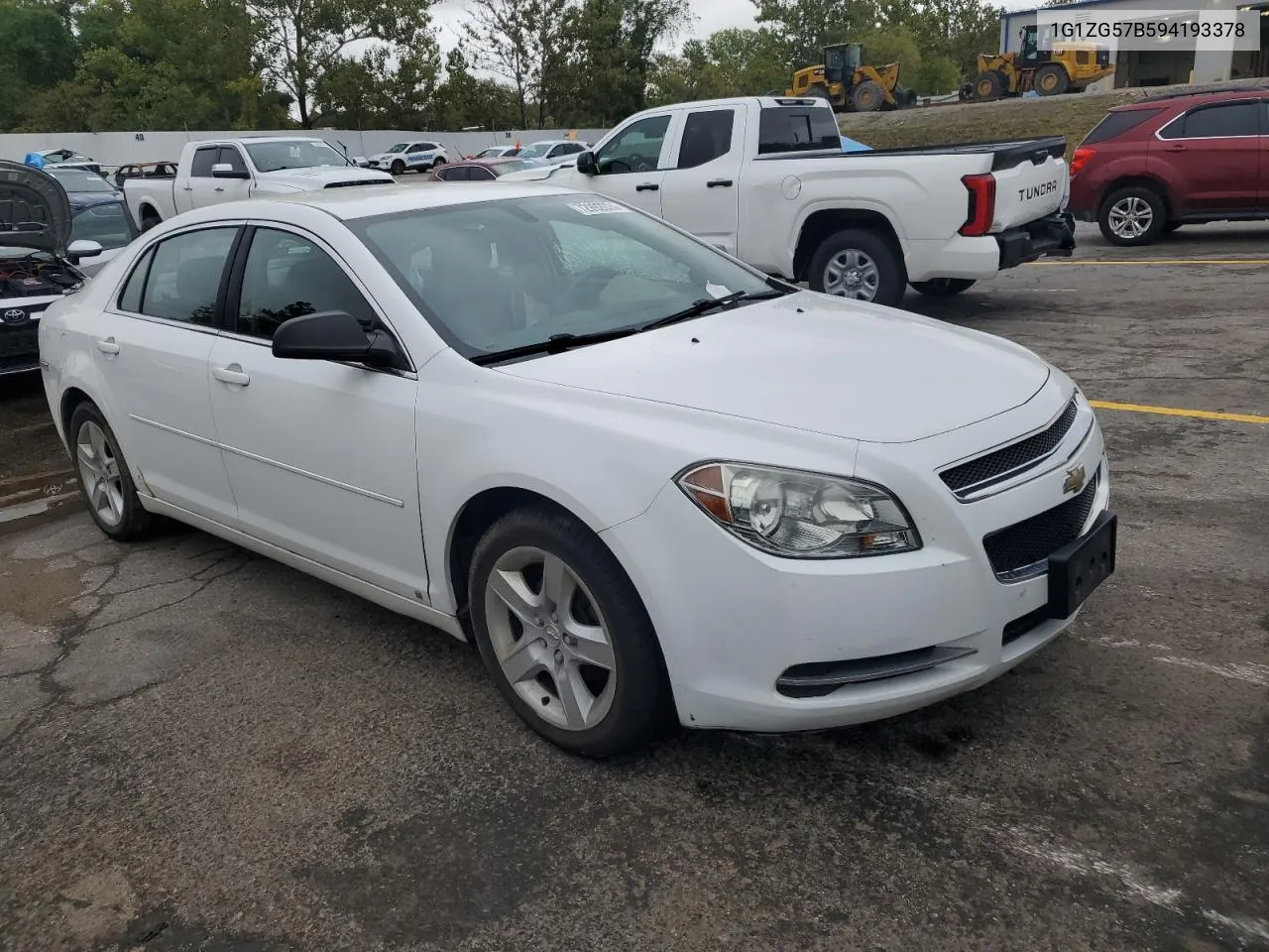 2009 Chevrolet Malibu Ls VIN: 1G1ZG57B594193378 Lot: 72992024