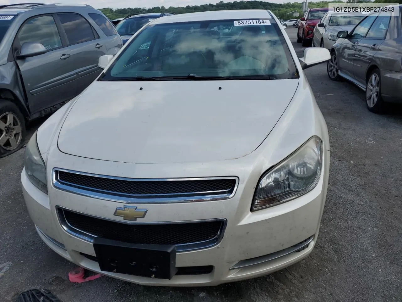 1G1ZD5E1XBF274843 2011 Chevrolet Malibu 2Lt