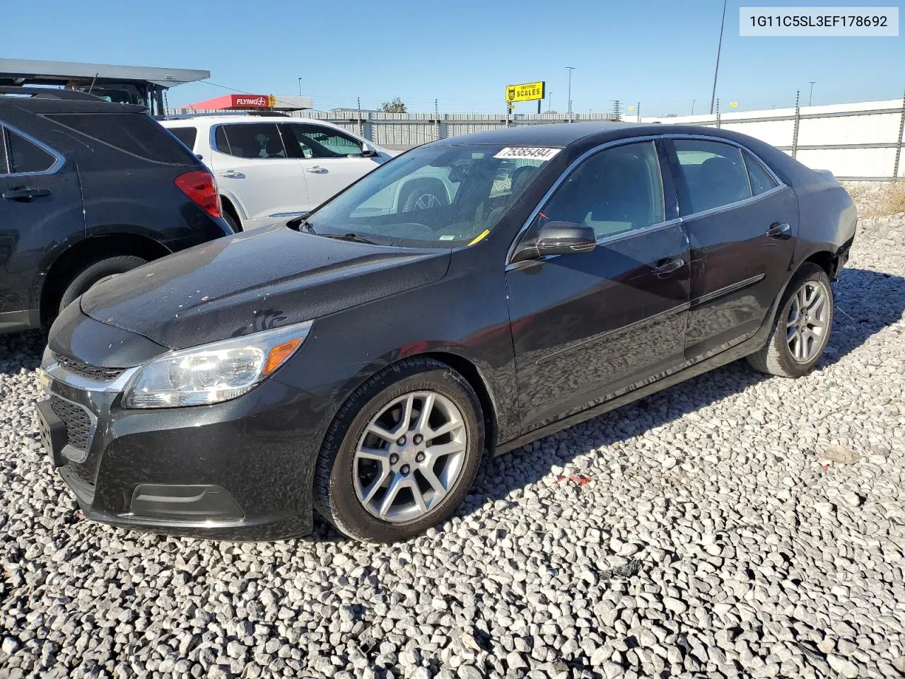 2014 Chevrolet Malibu 1Lt VIN: 1G11C5SL3EF178692 Lot: 75385494