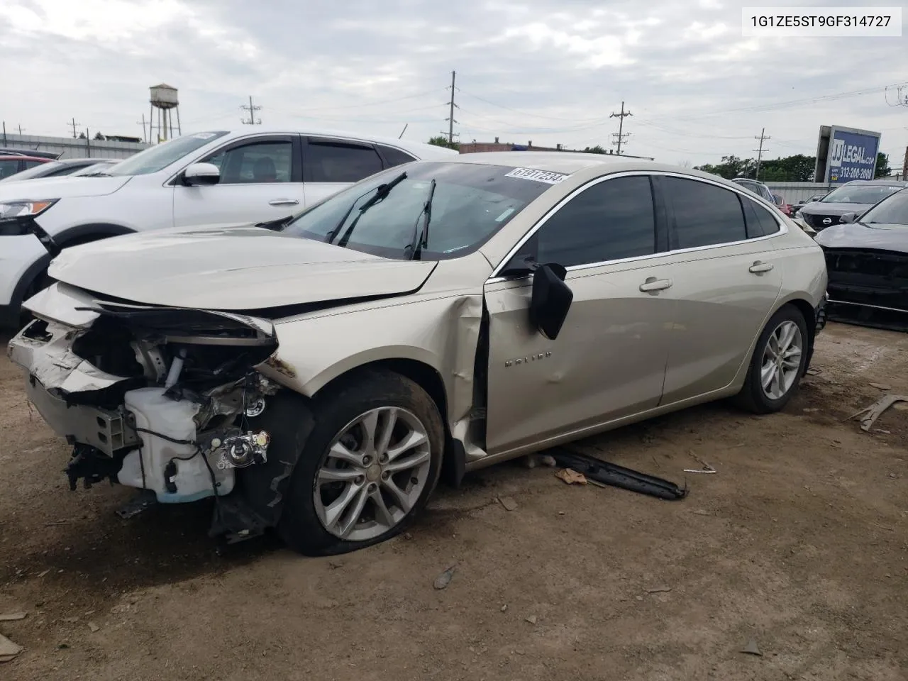 2016 Chevrolet Malibu Lt VIN: 1G1ZE5ST9GF314727 Lot: 61917234