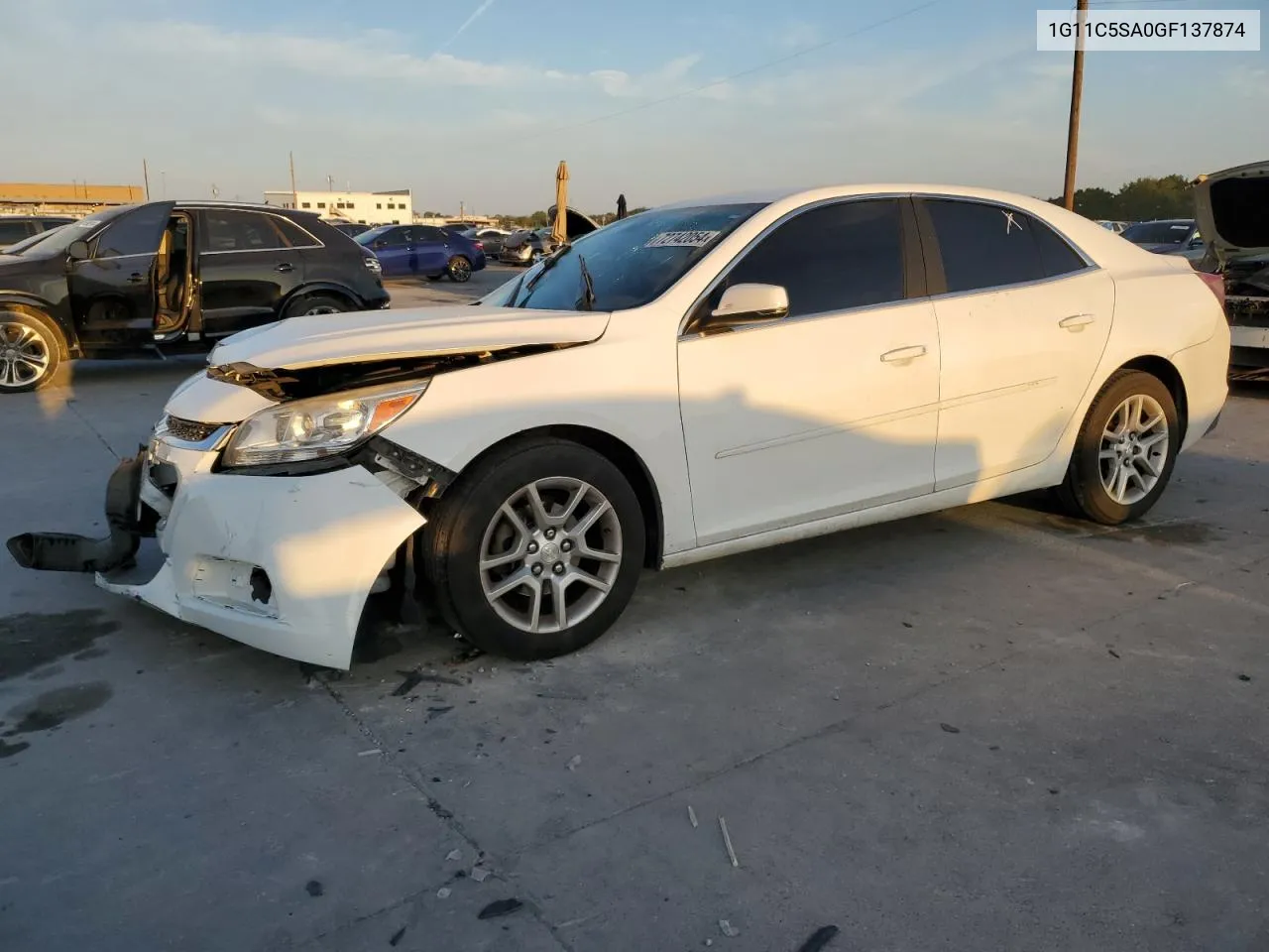 2016 Chevrolet Malibu Limited Lt VIN: 1G11C5SA0GF137874 Lot: 72742054