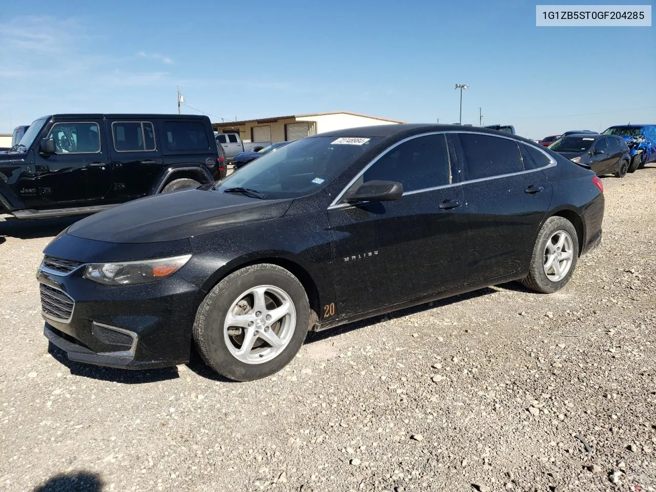 2016 Chevrolet Malibu Ls VIN: 1G1ZB5ST0GF204285 Lot: 72748984