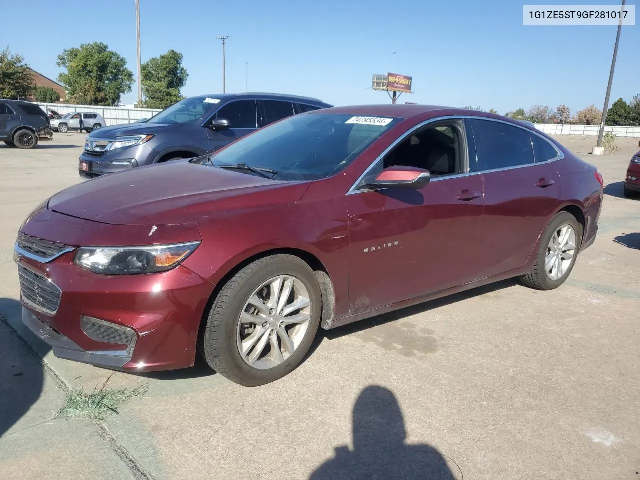 2016 Chevrolet Malibu Lt VIN: 1G1ZE5ST9GF281017 Lot: 74795534