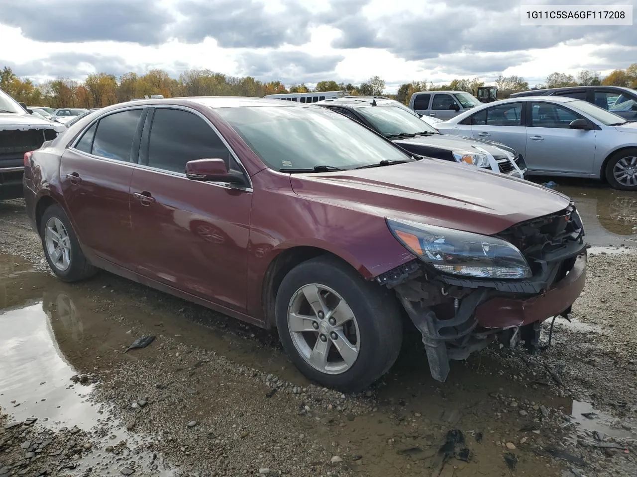 2016 Chevrolet Malibu Limited Lt VIN: 1G11C5SA6GF117208 Lot: 75016584