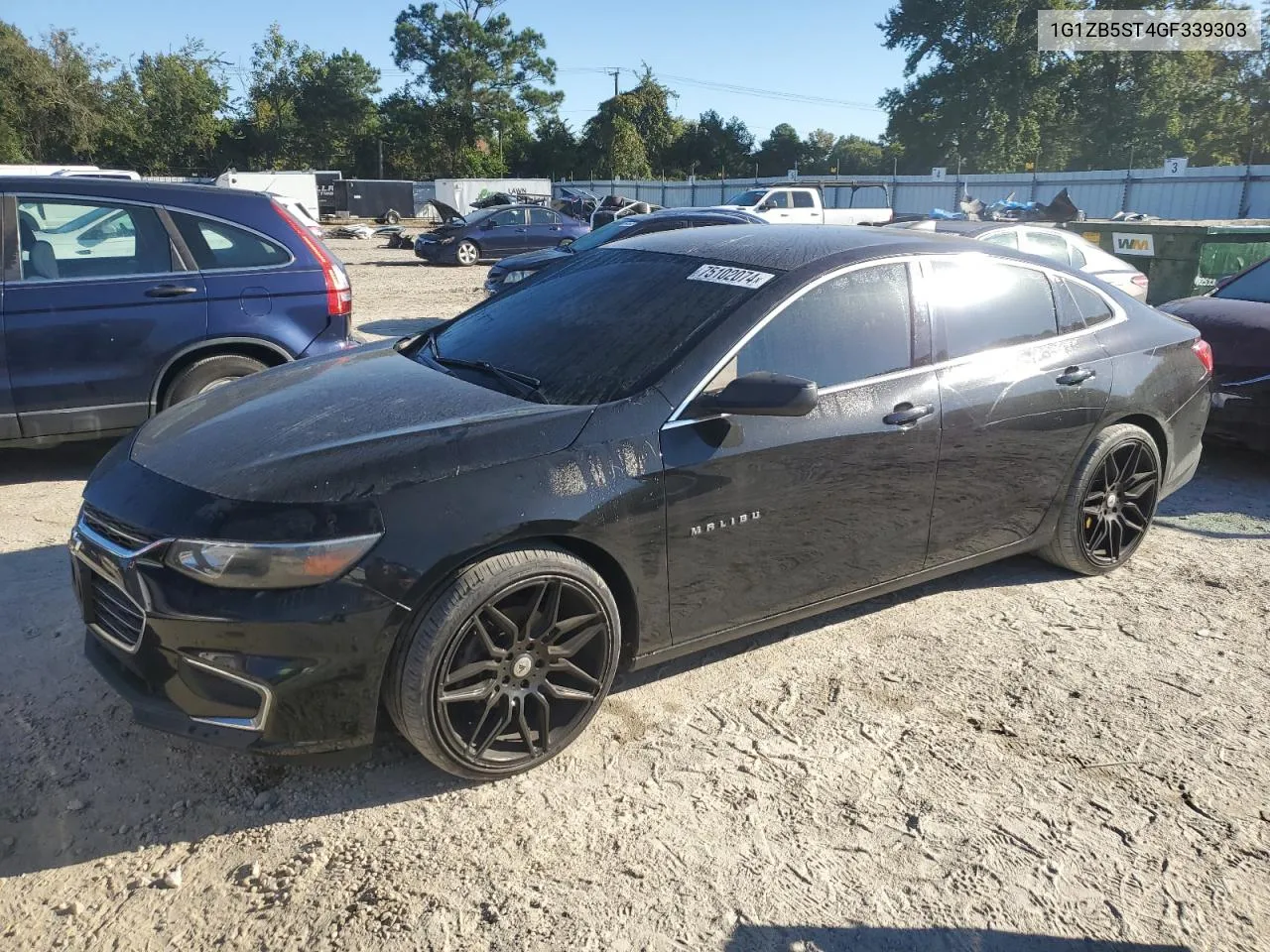 2016 Chevrolet Malibu Ls VIN: 1G1ZB5ST4GF339303 Lot: 75102074