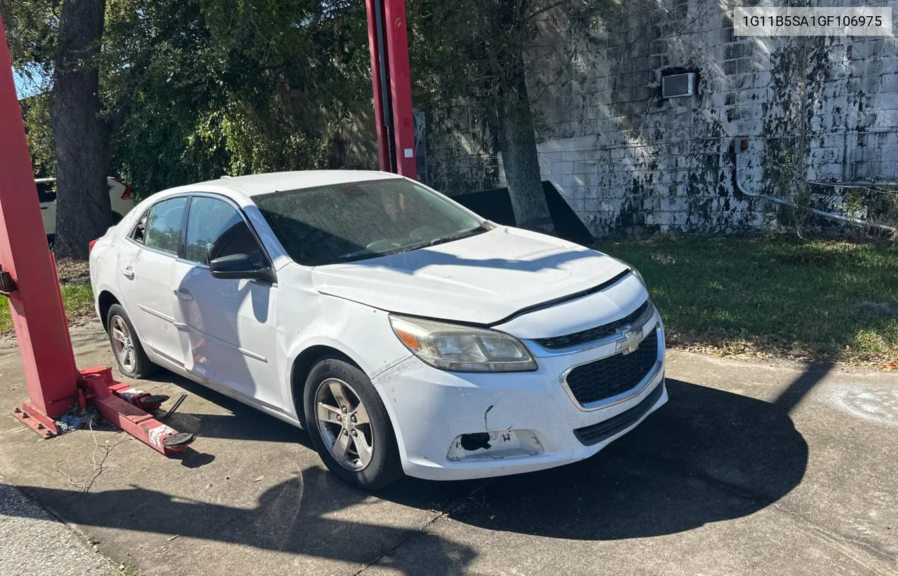 2016 Chevrolet Malibu Limited Ls VIN: 1G11B5SA1GF106975 Lot: 78011994