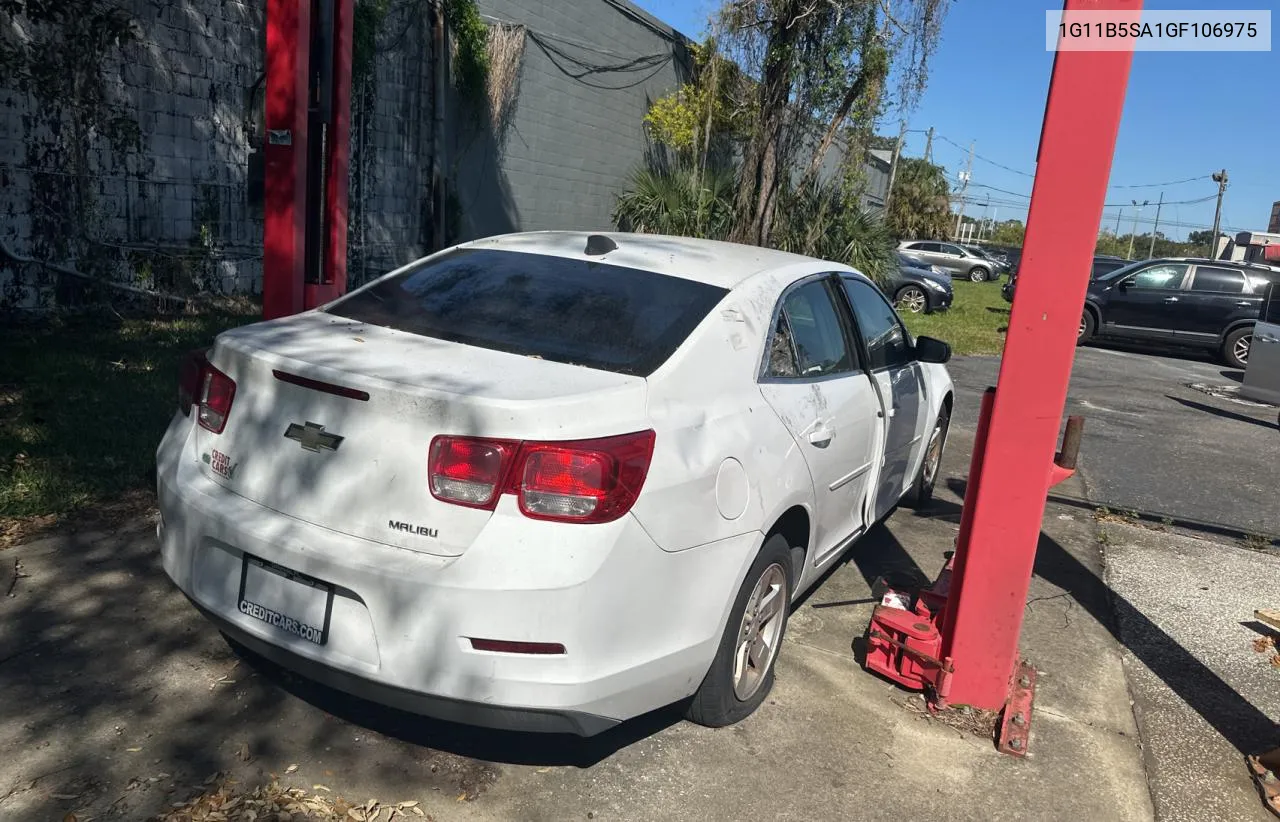 2016 Chevrolet Malibu Limited Ls VIN: 1G11B5SA1GF106975 Lot: 78011994