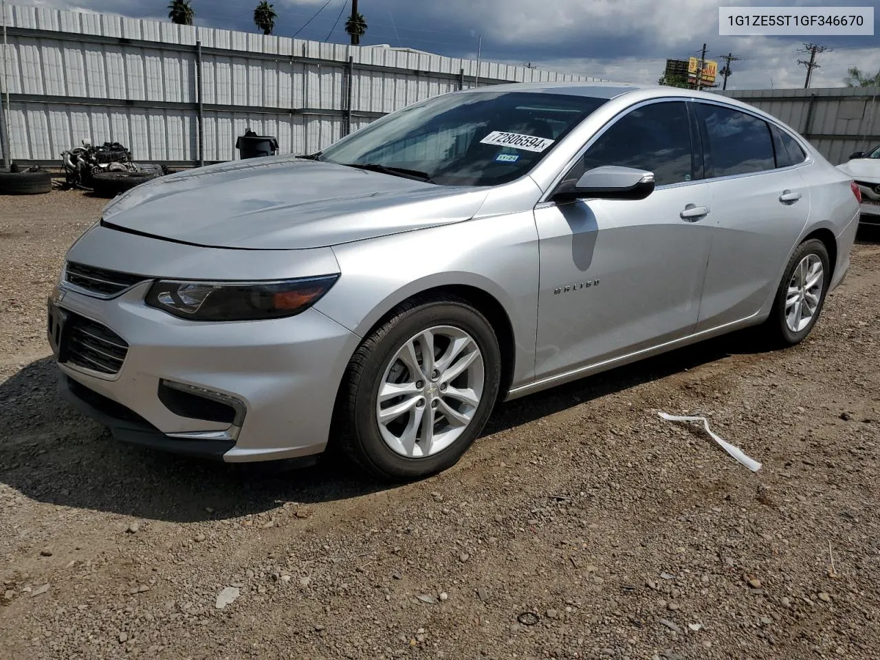 2016 Chevrolet Malibu Lt VIN: 1G1ZE5ST1GF346670 Lot: 78801654