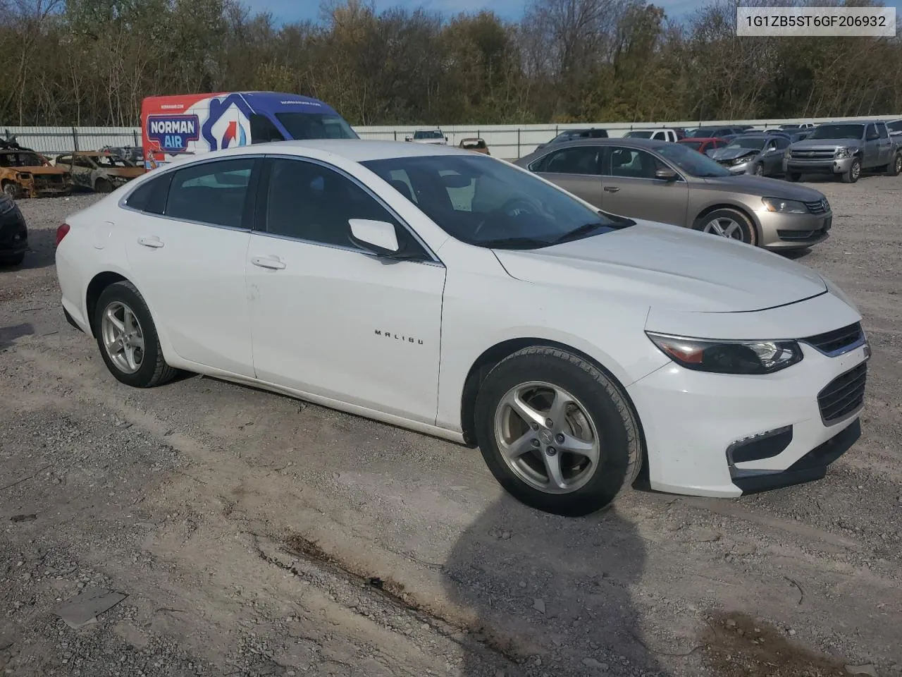 2016 Chevrolet Malibu Ls VIN: 1G1ZB5ST6GF206932 Lot: 80011034