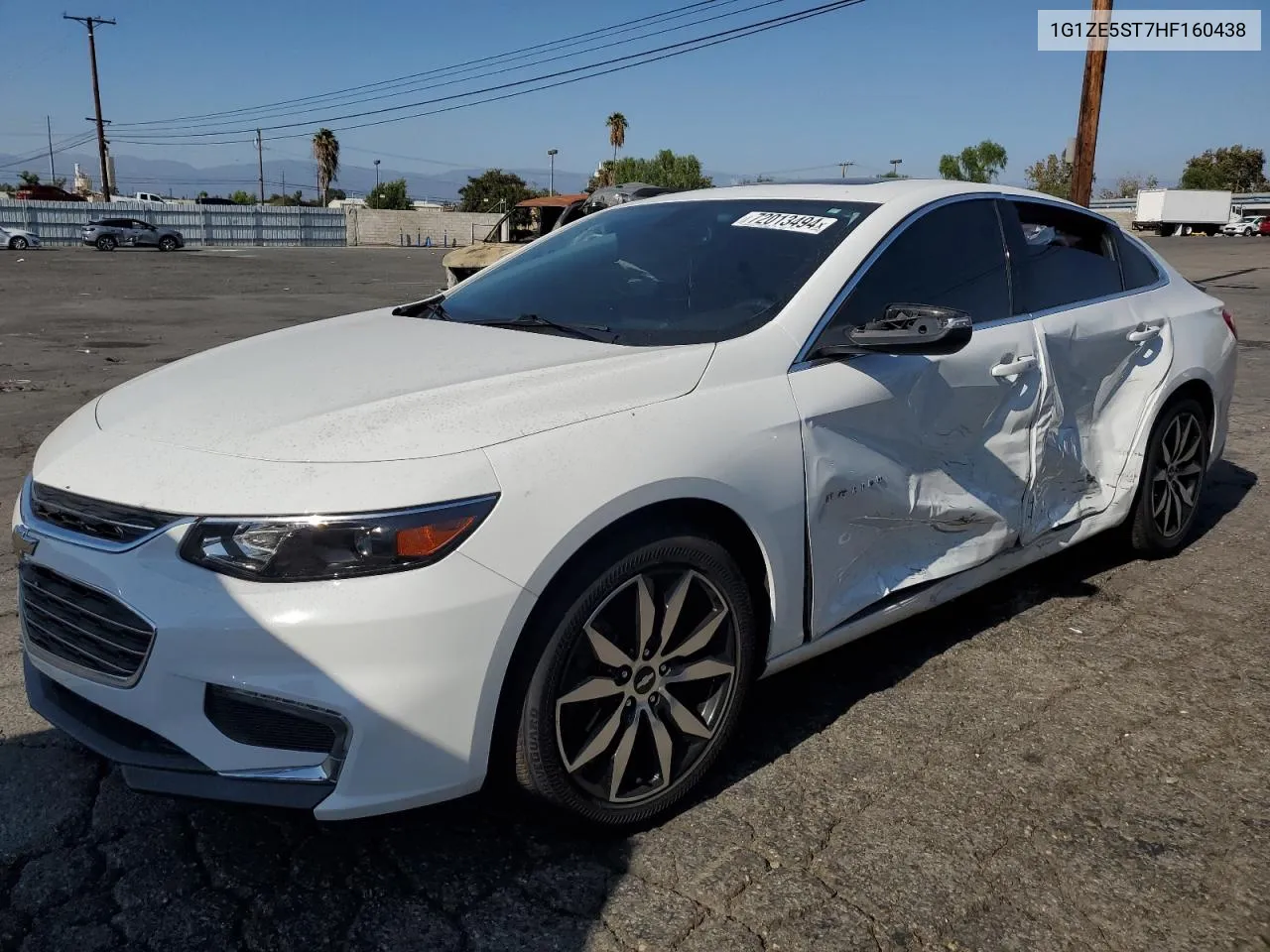 2017 Chevrolet Malibu Lt VIN: 1G1ZE5ST7HF160438 Lot: 72013494