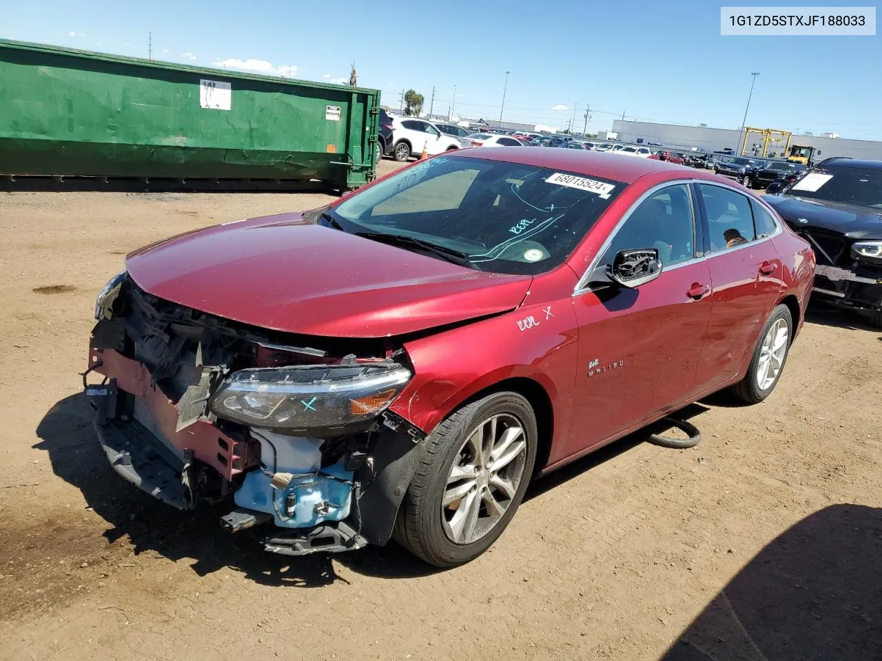 2018 Chevrolet Malibu Lt VIN: 1G1ZD5STXJF188033 Lot: 68015524