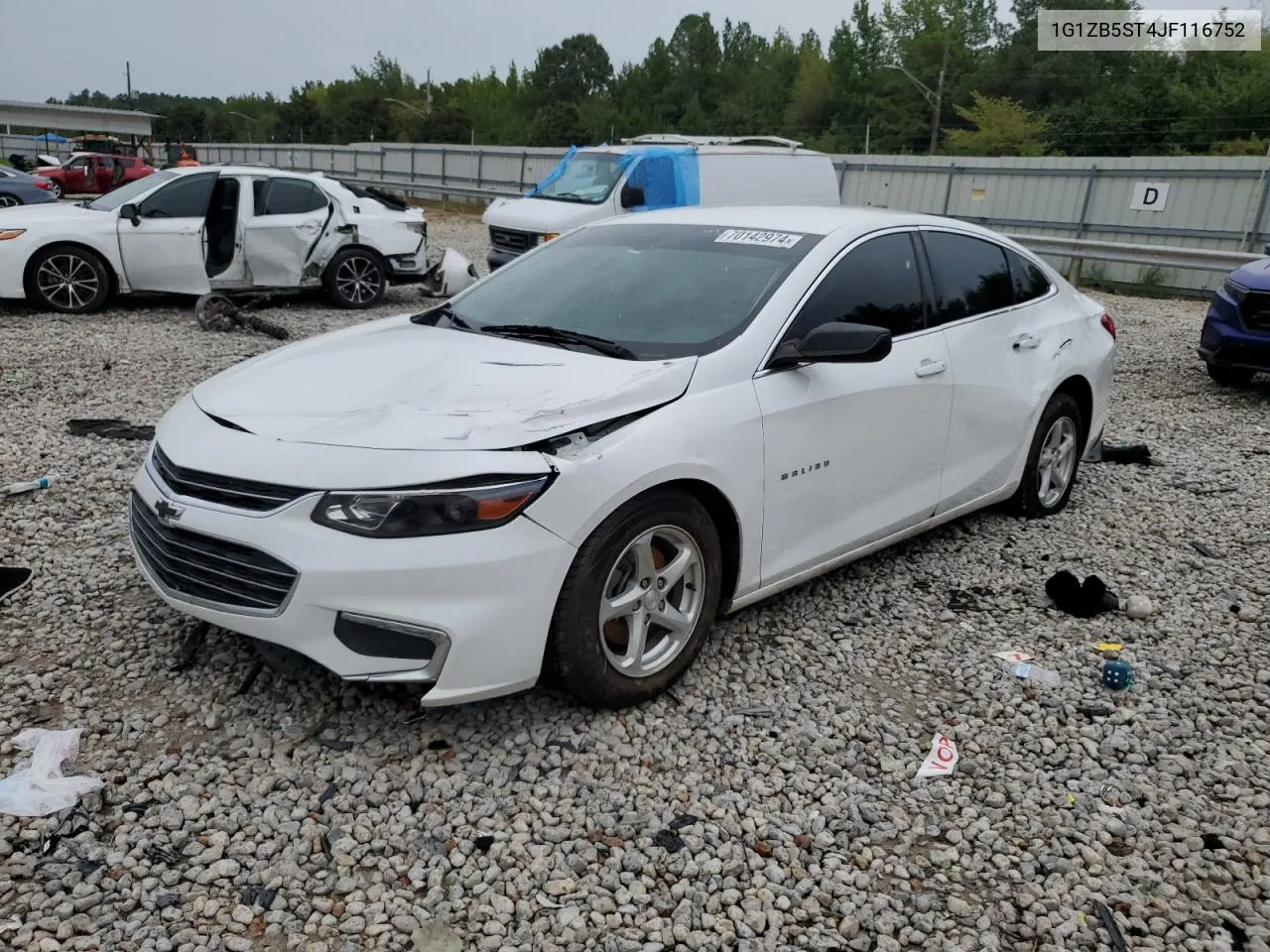 2018 Chevrolet Malibu Ls VIN: 1G1ZB5ST4JF116752 Lot: 70142974