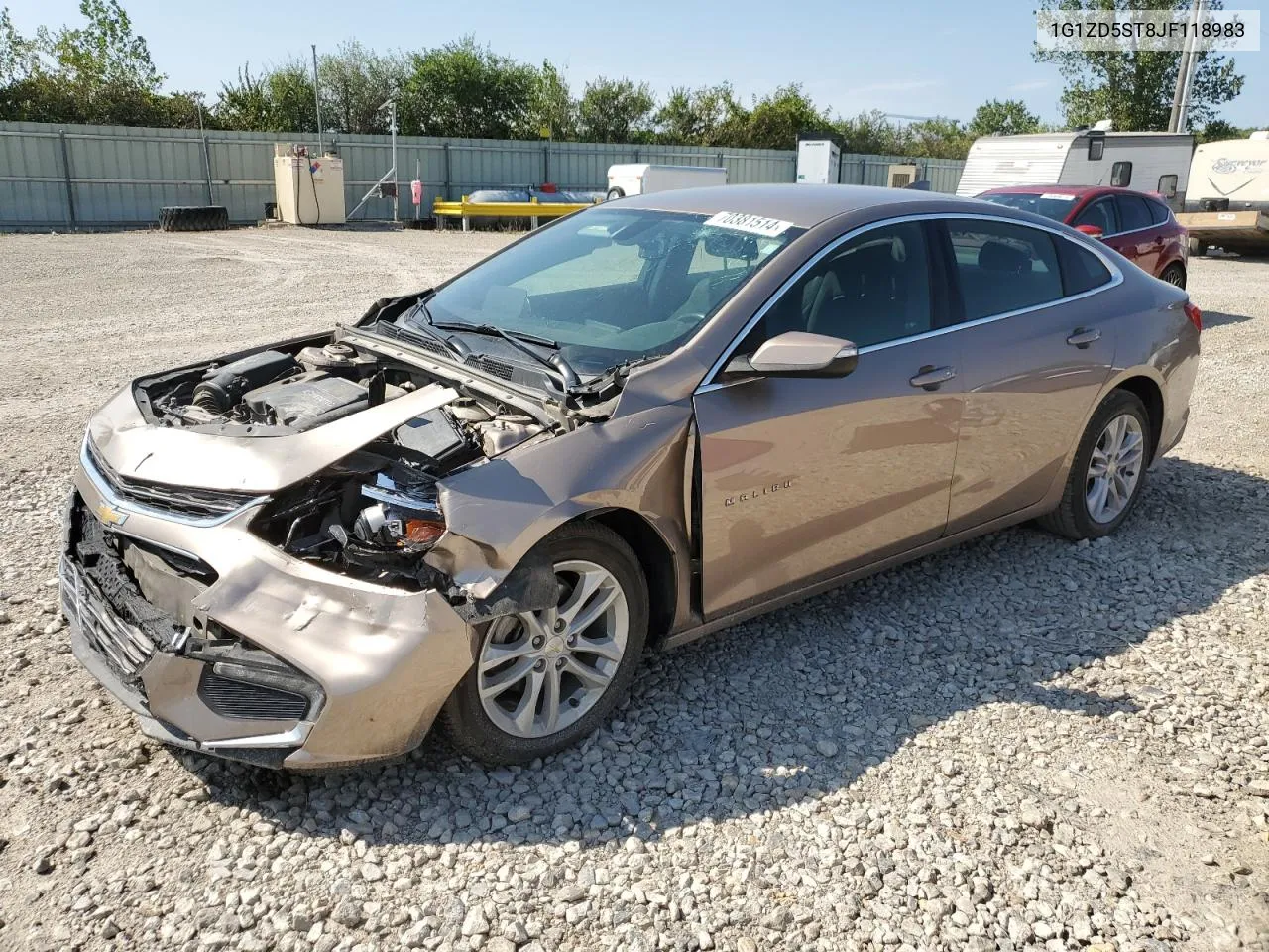 2018 Chevrolet Malibu Lt VIN: 1G1ZD5ST8JF118983 Lot: 70381514