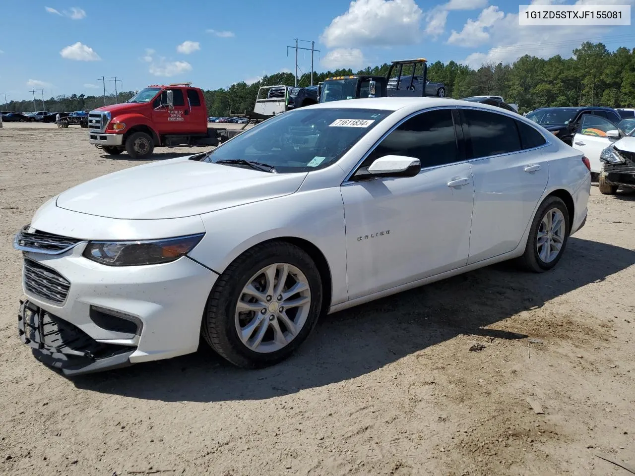 2018 Chevrolet Malibu Lt VIN: 1G1ZD5STXJF155081 Lot: 71611834