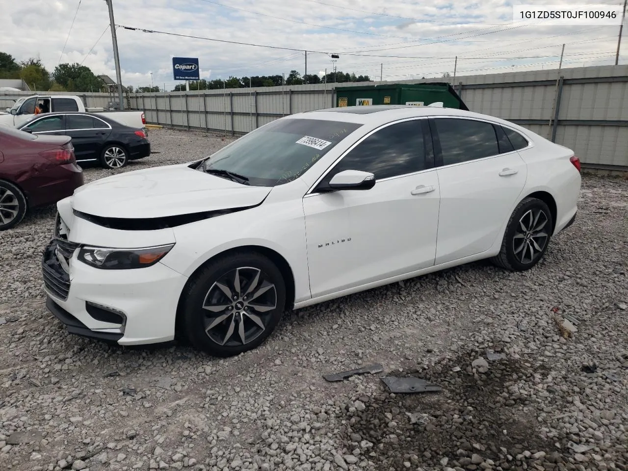 2018 Chevrolet Malibu Lt VIN: 1G1ZD5ST0JF100946 Lot: 73996414