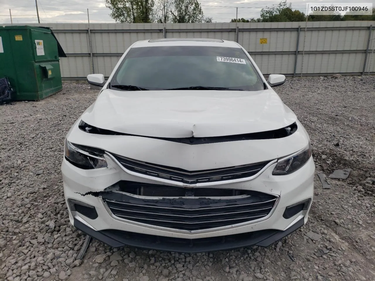 2018 Chevrolet Malibu Lt VIN: 1G1ZD5ST0JF100946 Lot: 73996414