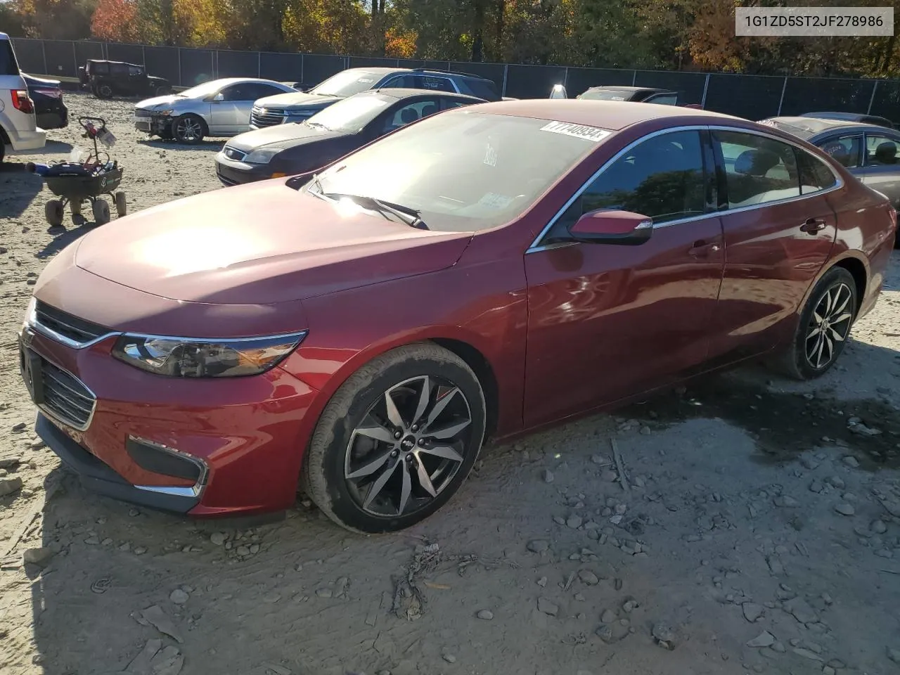 2018 Chevrolet Malibu Lt VIN: 1G1ZD5ST2JF278986 Lot: 77740934