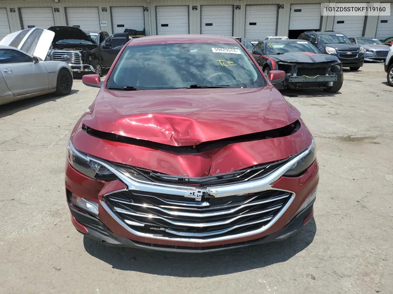 2019 Chevrolet Malibu Lt VIN: 1G1ZD5ST0KF119160 Lot: 59429574