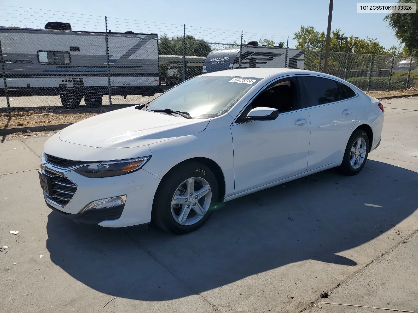 2019 Chevrolet Malibu Ls VIN: 1G1ZC5ST0KF193326 Lot: 63635274