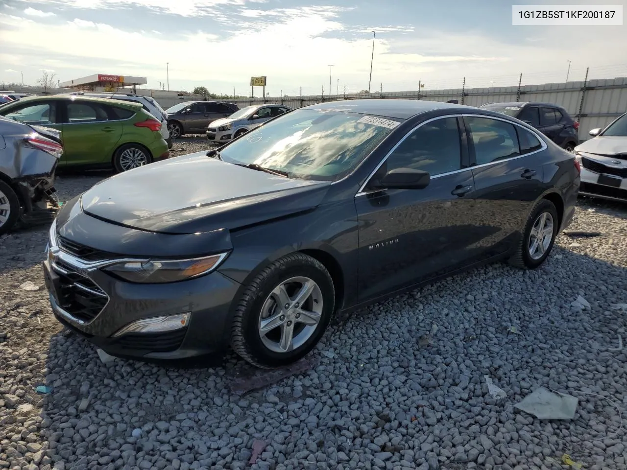 2019 Chevrolet Malibu Ls VIN: 1G1ZB5ST1KF200187 Lot: 72331474