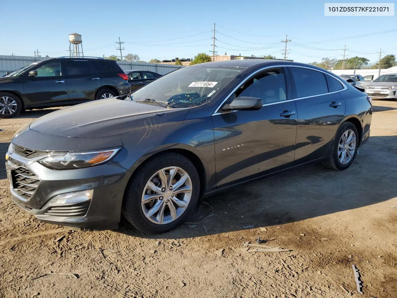 2019 Chevrolet Malibu Lt VIN: 1G1ZD5ST7KF221071 Lot: 72711684