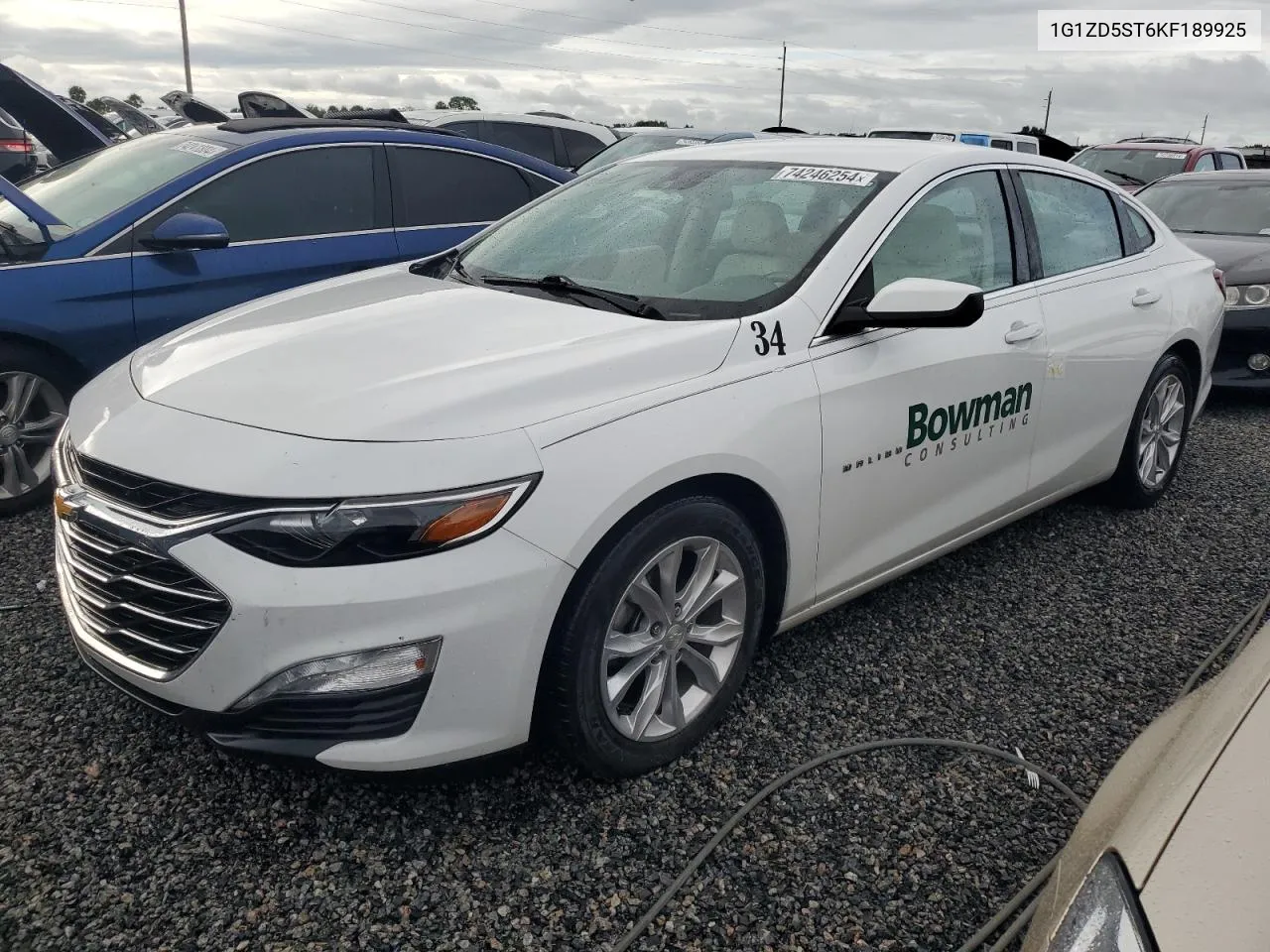 2019 Chevrolet Malibu Lt VIN: 1G1ZD5ST6KF189925 Lot: 74246254