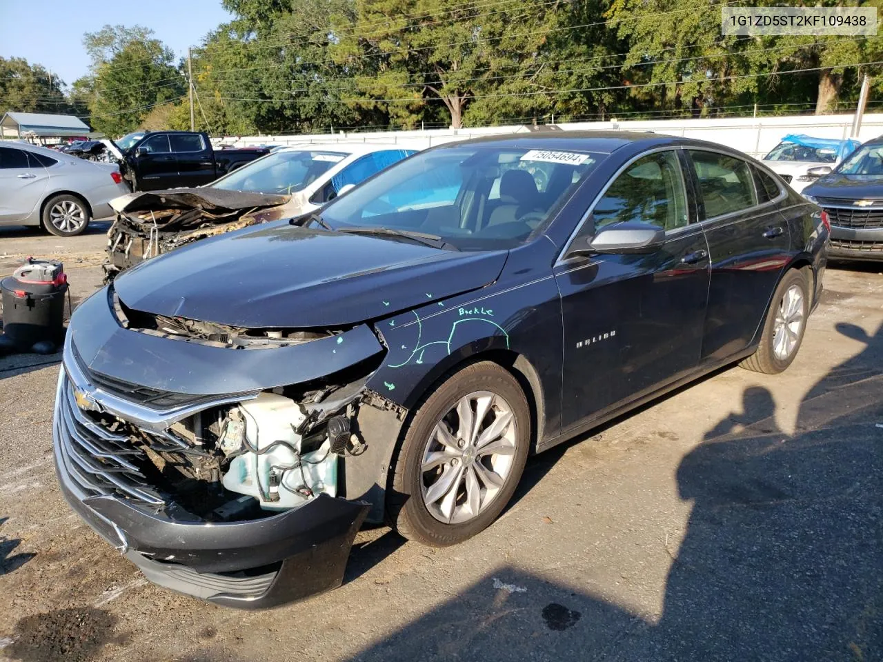 2019 Chevrolet Malibu Lt VIN: 1G1ZD5ST2KF109438 Lot: 75054694