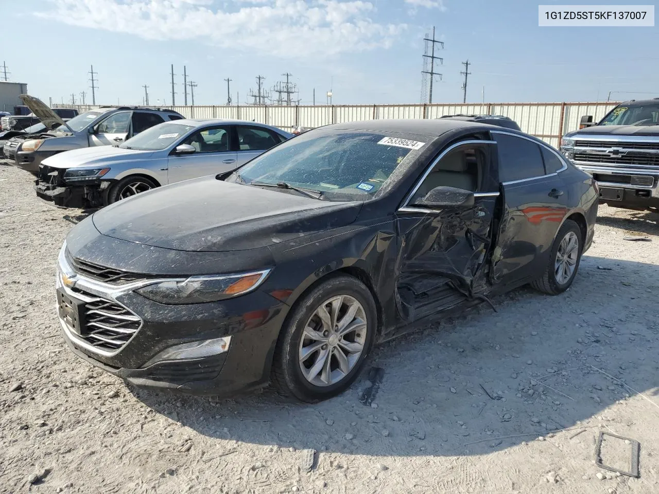 2019 Chevrolet Malibu Lt VIN: 1G1ZD5ST5KF137007 Lot: 75339524