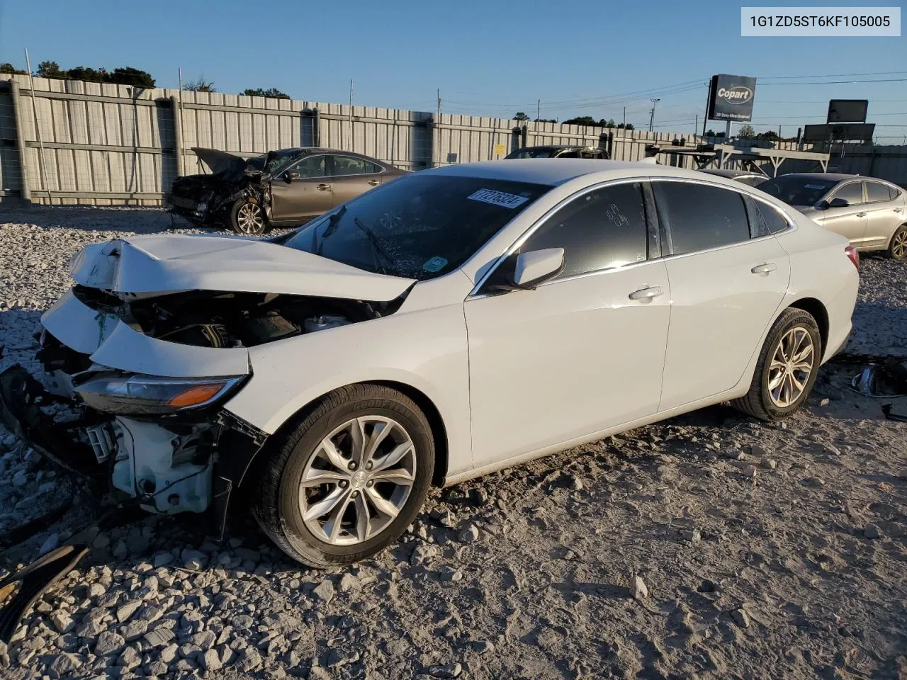 2019 Chevrolet Malibu Lt VIN: 1G1ZD5ST6KF105005 Lot: 77276324