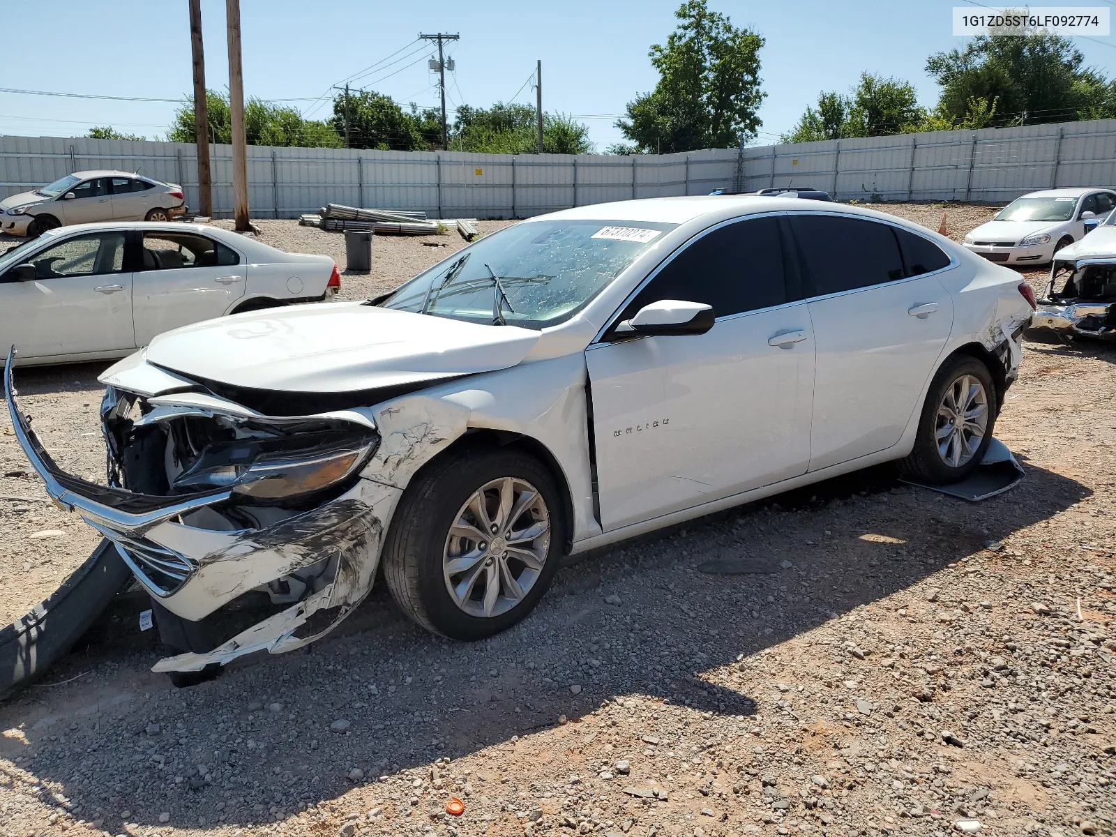 2020 Chevrolet Malibu Lt VIN: 1G1ZD5ST6LF092774 Lot: 67370274