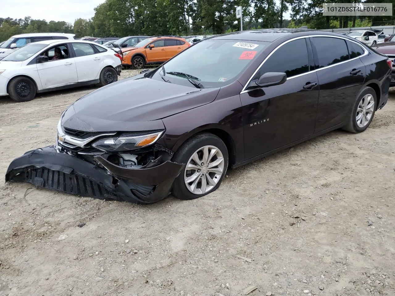 2020 Chevrolet Malibu Lt VIN: 1G1ZD5ST4LF016776 Lot: 72409754