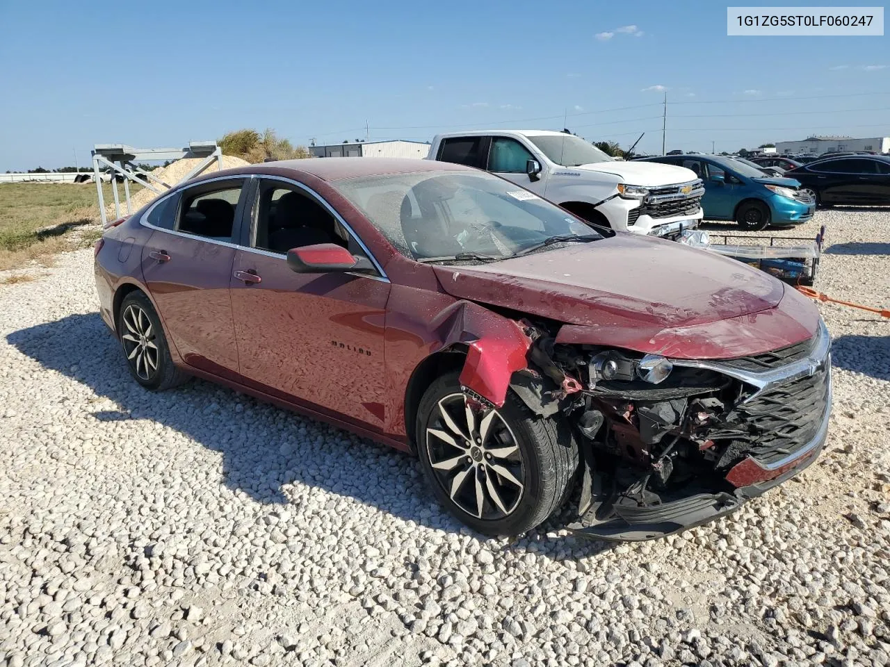 2020 Chevrolet Malibu Rs VIN: 1G1ZG5ST0LF060247 Lot: 73709364