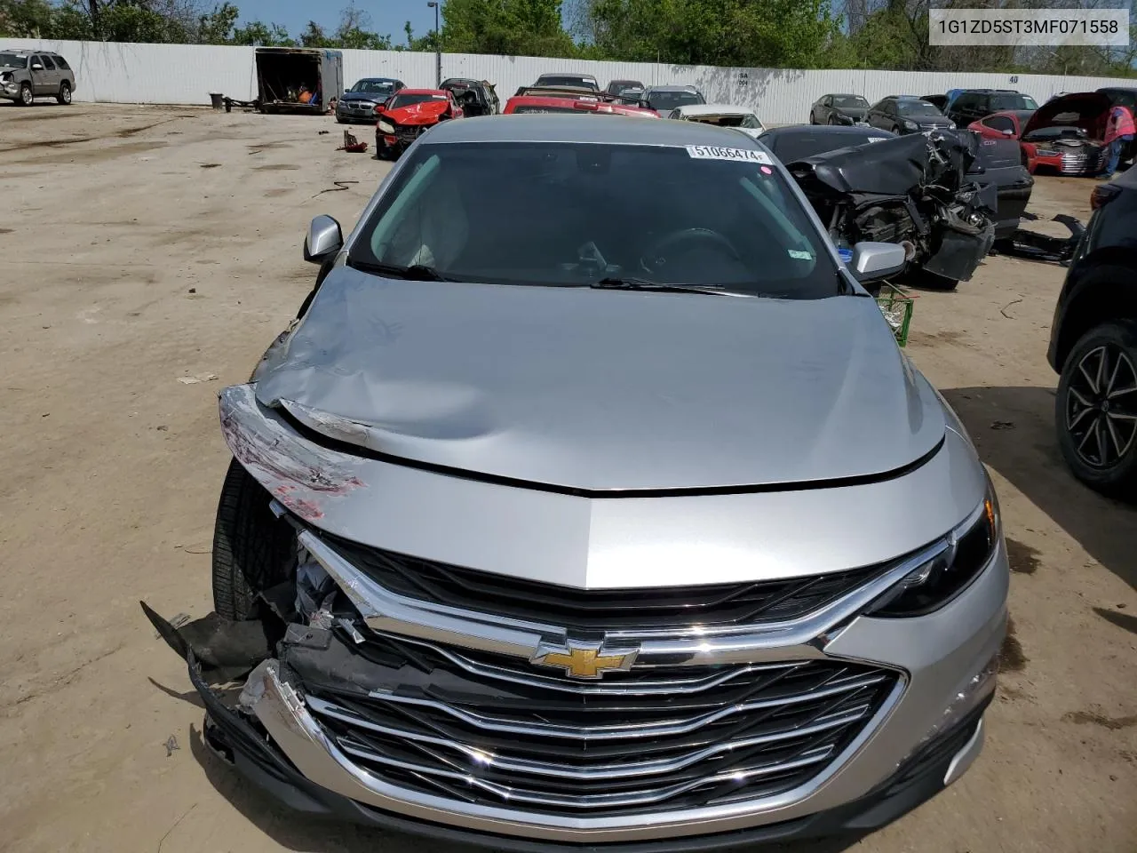 2021 Chevrolet Malibu Lt VIN: 1G1ZD5ST3MF071558 Lot: 51066474