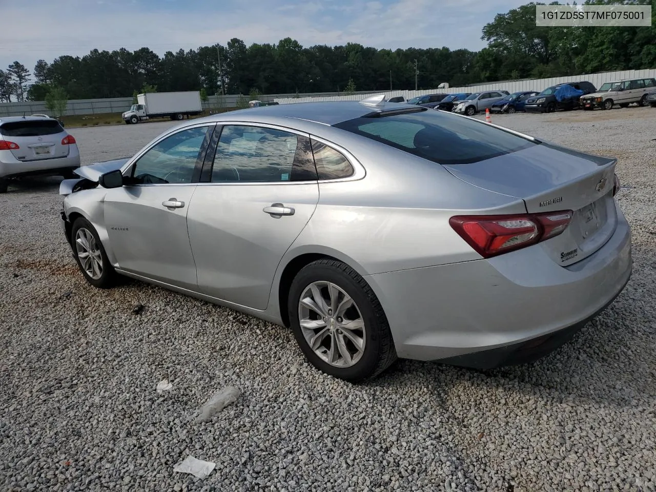 2021 Chevrolet Malibu Lt VIN: 1G1ZD5ST7MF075001 Lot: 55964704