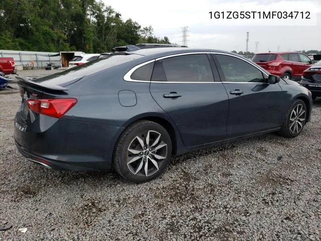 2021 Chevrolet Malibu Rs VIN: 1G1ZG5ST1MF034712 Lot: 57513004