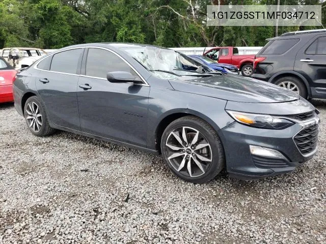 2021 Chevrolet Malibu Rs VIN: 1G1ZG5ST1MF034712 Lot: 57513004