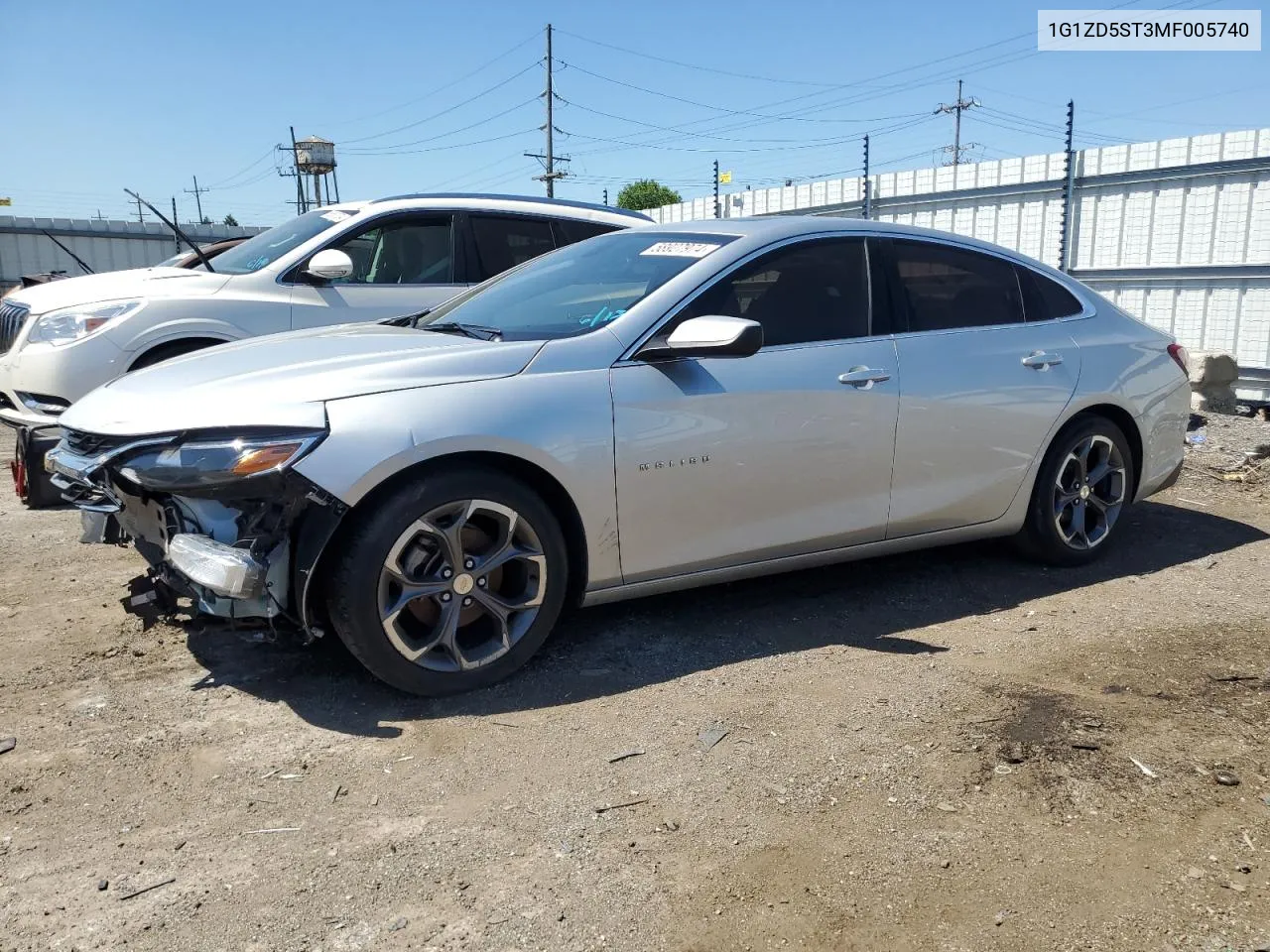 2021 Chevrolet Malibu Lt VIN: 1G1ZD5ST3MF005740 Lot: 58927974