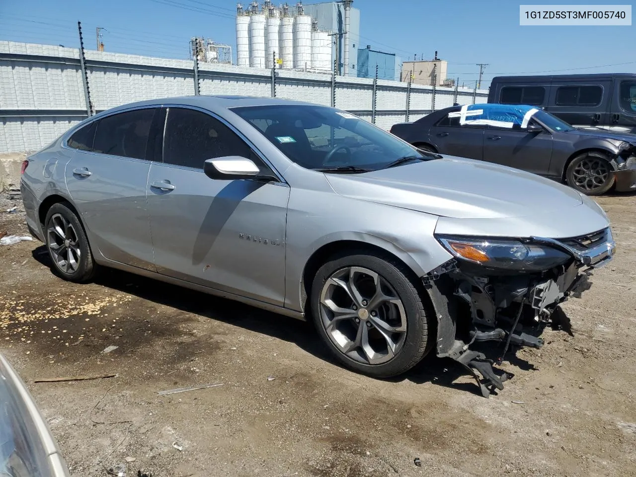 2021 Chevrolet Malibu Lt VIN: 1G1ZD5ST3MF005740 Lot: 58927974