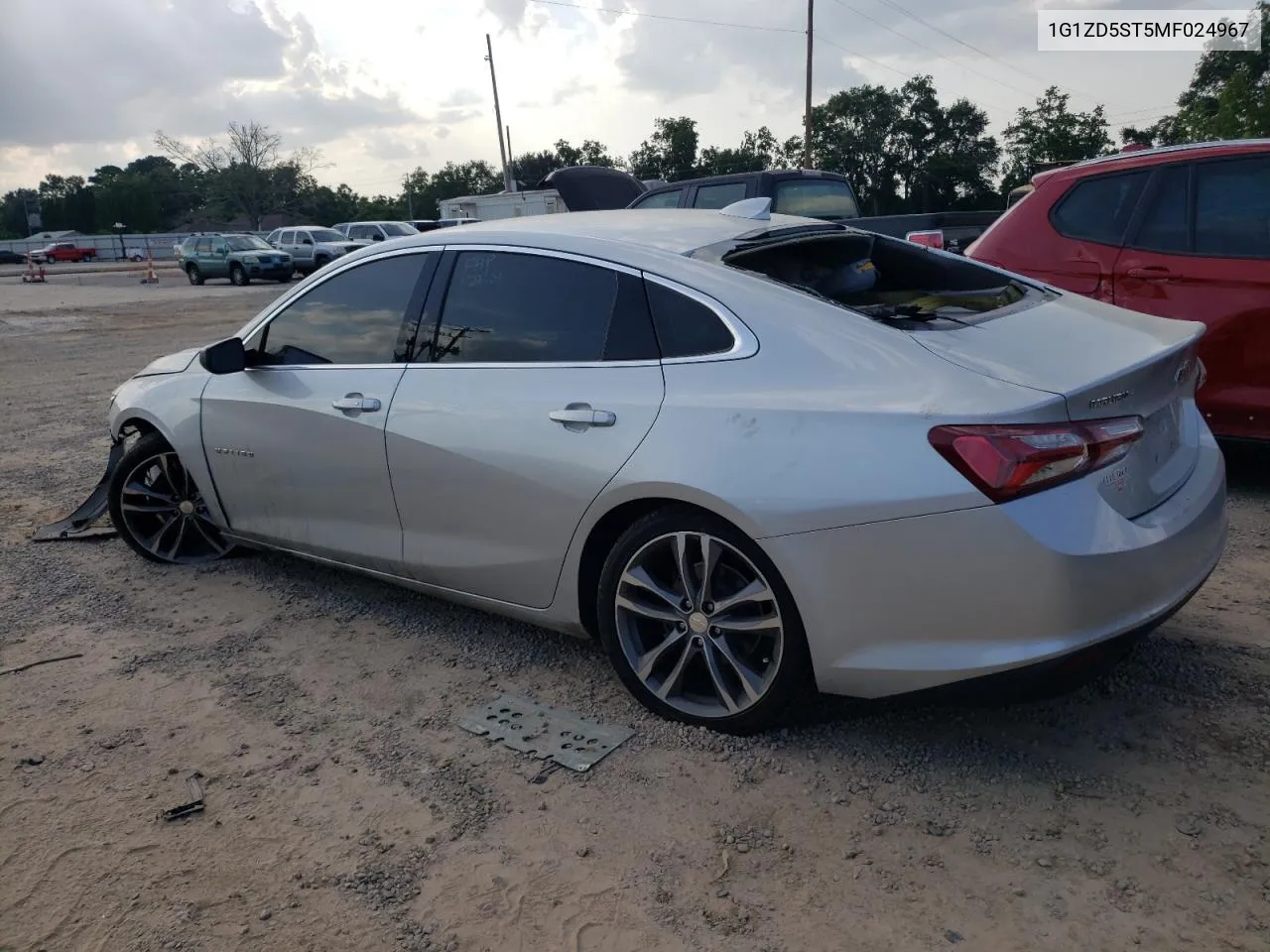 2021 Chevrolet Malibu Lt VIN: 1G1ZD5ST5MF024967 Lot: 65353974