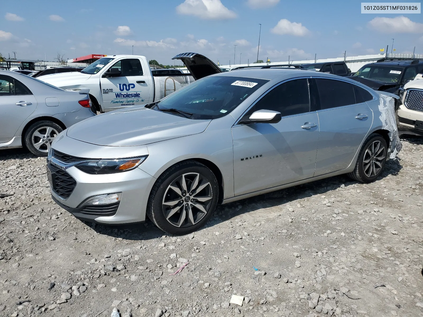 2021 Chevrolet Malibu Rs VIN: 1G1ZG5ST1MF031826 Lot: 67700884