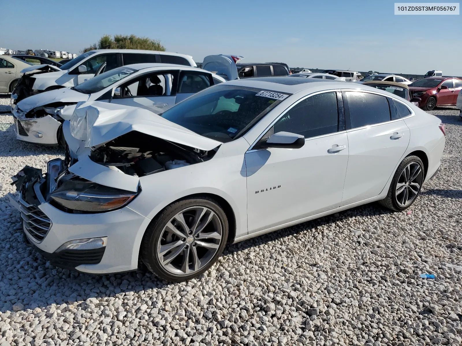 2021 Chevrolet Malibu Lt VIN: 1G1ZD5ST3MF056767 Lot: 67715254