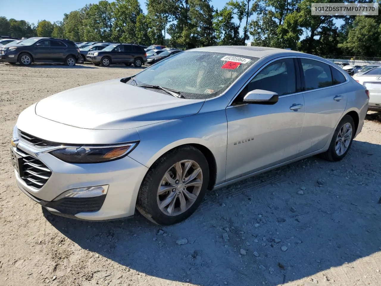 2021 Chevrolet Malibu Lt VIN: 1G1ZD5ST7MF077170 Lot: 69205964