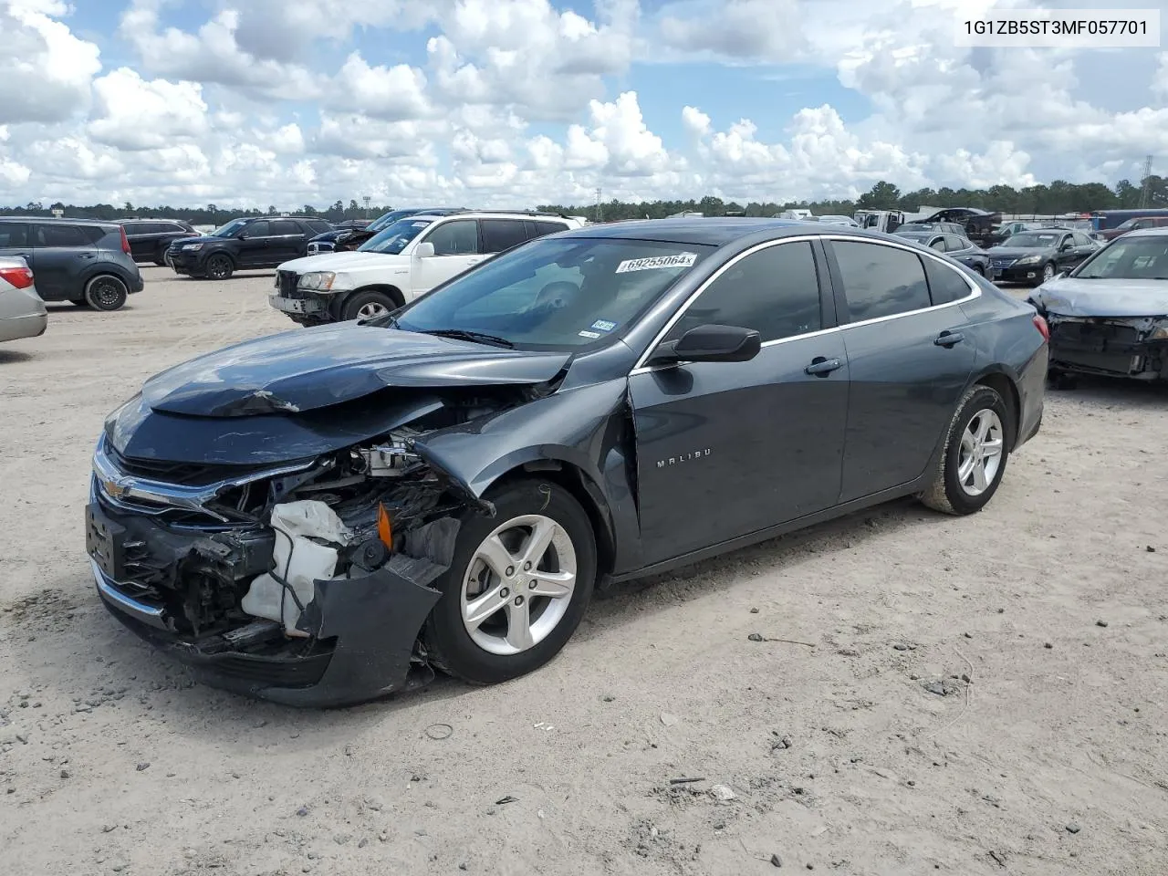 2021 Chevrolet Malibu Ls VIN: 1G1ZB5ST3MF057701 Lot: 69255064