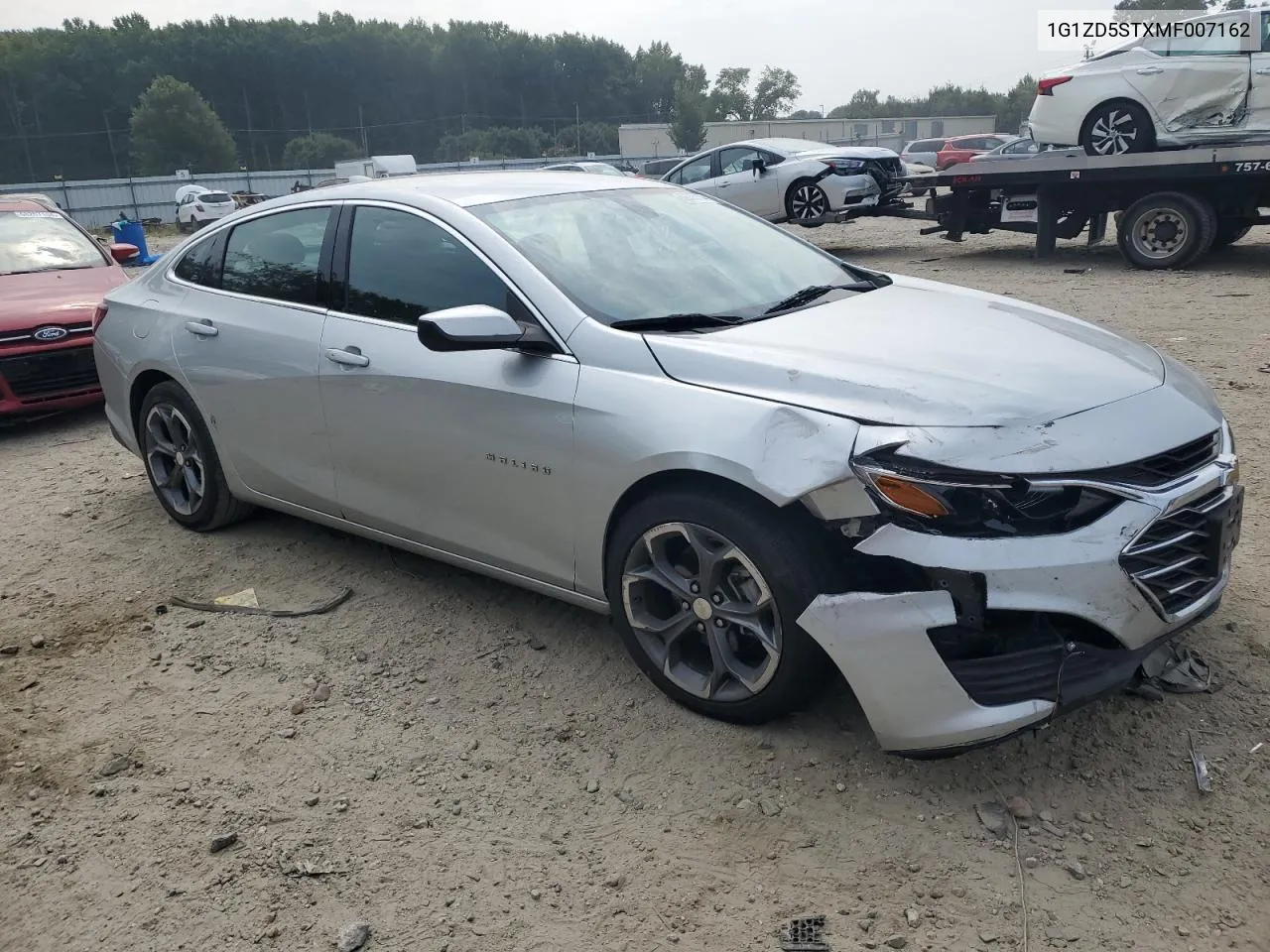 2021 Chevrolet Malibu Lt VIN: 1G1ZD5STXMF007162 Lot: 69335504