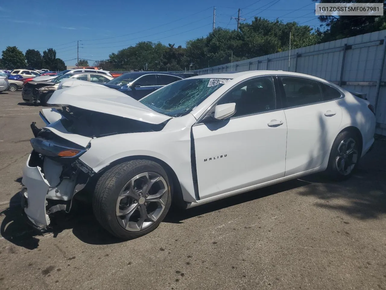 2021 Chevrolet Malibu Lt VIN: 1G1ZD5ST5MF067981 Lot: 69975494