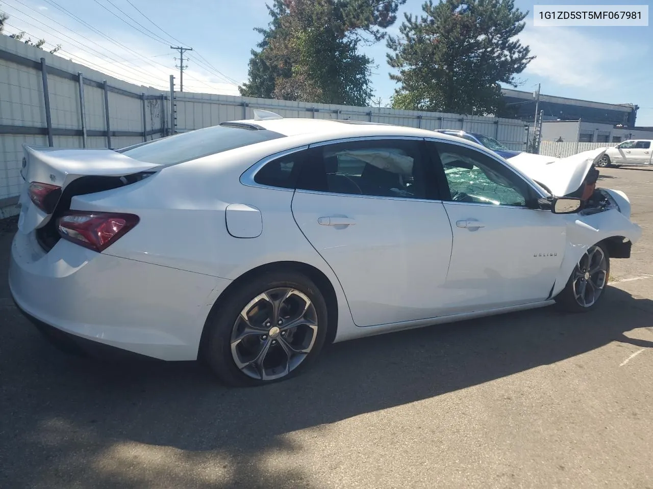 2021 Chevrolet Malibu Lt VIN: 1G1ZD5ST5MF067981 Lot: 69975494