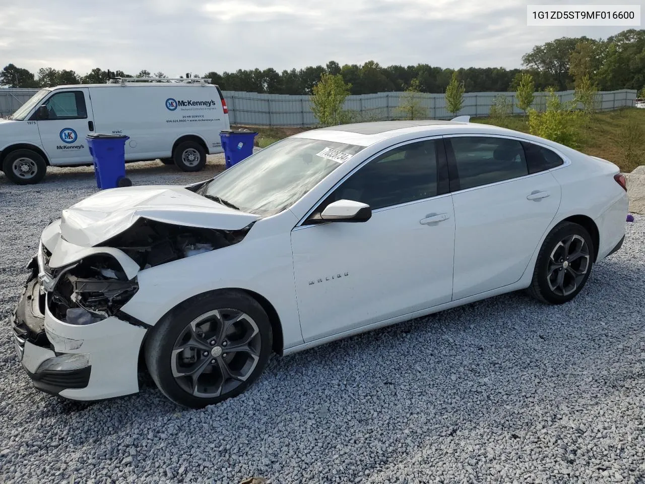 2021 Chevrolet Malibu Lt VIN: 1G1ZD5ST9MF016600 Lot: 70328734