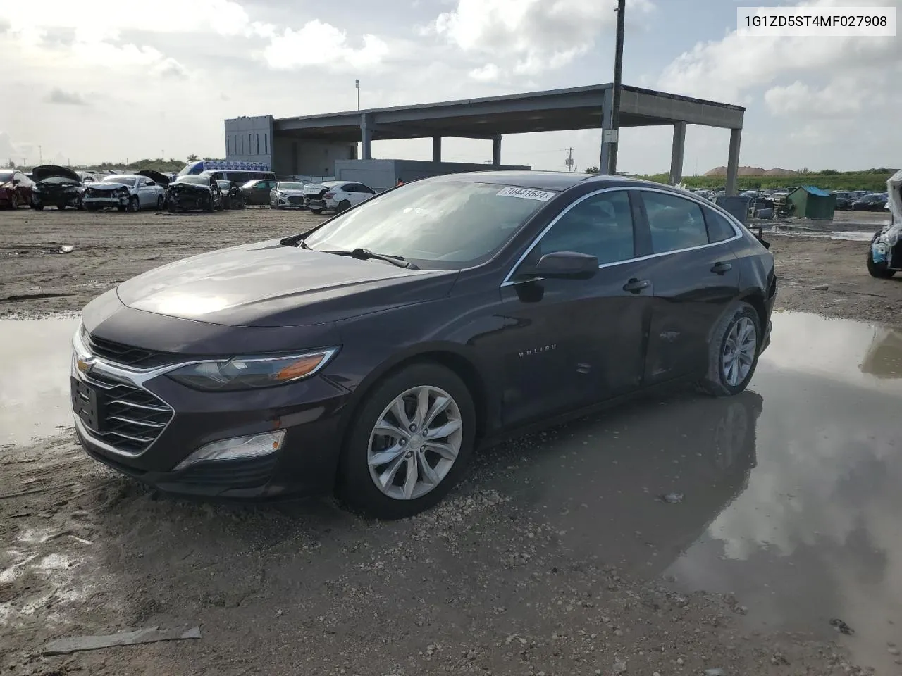 2021 Chevrolet Malibu Lt VIN: 1G1ZD5ST4MF027908 Lot: 70441544