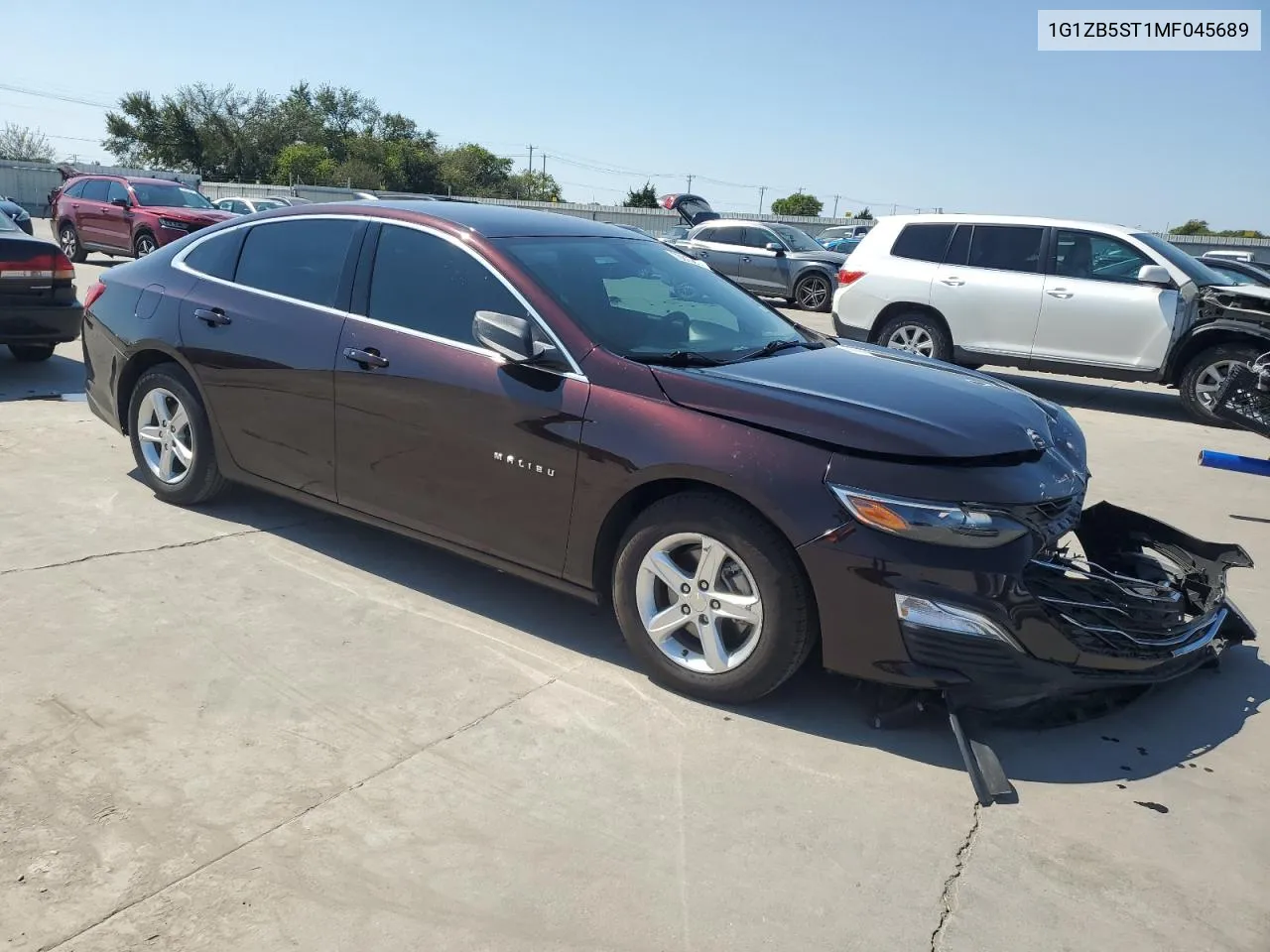 2021 Chevrolet Malibu Ls VIN: 1G1ZB5ST1MF045689 Lot: 70815074